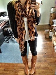 What I Wore-My Style Archives - Walking in Grace and Beauty Look Legging, Leopard Scarf, Mode Casual, Cooler Look, Fashion Mode, Looks Style, White Tank, Fall Winter Outfits, Look Fashion