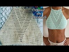 Crochet Top Outfit, Crochet Swim, Crochet T Shirts, Crochet Tops Free Patterns, Crochet Bralette, Crochet Woman