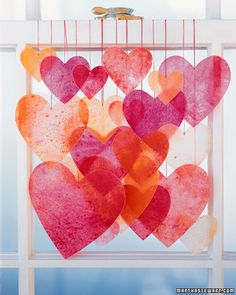 an image of hearts hanging on the wall