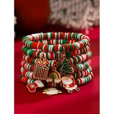 Gender:Women's; Style:Christmas Day; Jewelry Type:Jewelry Set,Beaded Bracelet; Material:Acrylic; Shipping Weight:0.1; Package Dimensions:8.02.08.0; Listing Date:09/19/2024 Christmas Story Beaded Bracelets, Christmas Beaded Bracelets For Kids, Multicolor Christmas Bracelet Jewelry, Adjustable Multicolor Jewelry For Holiday, Adjustable Multicolor Christmas Jewelry, Christmas Bracelet Ideas, Charm Bead Bracelet, Stacked Bracelets, Saori Weaving