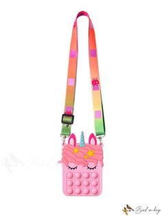 BirdinBag - Enchanting Mini Unicorn Novelty Bag - Adorable Cartoon Design Novelty Multicolor Bag For Everyday Use, Pink Novelty Bags For Everyday Use, Pink Novelty Bag For Everyday Use, Fun Multicolor Bags For Personal Use, Novelty Rectangular Bag, Novelty Rectangular Bags For Personal Use, Cartoon Coat, Adorable Cartoon, Novelty Bags