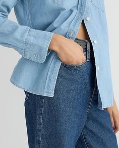 J.Crew: Classic-fit Chambray Shirt For Women Custom Label, Extra Room, Chambray Shirt, Shirt Collection, Shirt For Women, New Classic, Low Key, Denim Shirt, Cashmere Sweaters