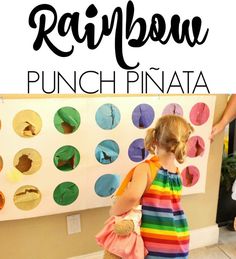 Punch Pinata, Kids Birthday Party Activities, Rainbow Punch, Indoor Birthday Parties, Party Activities Kids, Indoor Birthday, Birthday Party Games For Kids, Piñata Ideas, Toddler Birthday Party