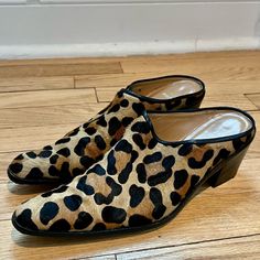 Chic Leopard Print Ponyhair Mules From Stuart Weitzman. In Great Condition. Only Real Signs Of Wear Are On The Soles (As Pictured). They Are A True Size 7! These Are So Cute With Jeans And Are Real Leather And Ponyhair. Vintage Color, Stuart Weitzman Shoes, Vintage Colors, Mule Clogs, Mules Shoes, Stuart Weitzman, Real Leather, Clogs, Black And Brown