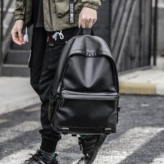 Cyflymder New Fashion Men Leather Backpack Black School Bags for Teena – cyflymder Casual Anti-theft Leather School Backpack, Casual Leather Anti-theft Backpack, Casual Leather Anti-theft School Backpack, Casual Leather Backpack Portable, Functional Black Leather School Backpack, Casual Black Leather Backpack With Large Capacity, Casual Black Leather Backpack, Black Anti-theft Leather Backpack For School, Black Leather Anti-theft Backpack For School