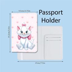 Travel in style with the Pretty Marie Kitty in Pink Hearts set! This adorable passport holder and luggage tag are handmade, adding a personal touch to your travels. Say goodbye to boring travel accessories and hello to quirky and fun ones! (Meow-some!) ✈Luggage Tags: Are made of quality PU fabric with polyvinyl fabric backing, equipped with a stainless-steel metal ring the. The card holder is not easy to scratch, waterproof and odorless, durable enough to withstand the tough handling during trav Marie Kitty, Front Door Decal, Mailbox Decals, Scary Movie Characters, Leather Passport Holder, Pu Fabric, Dogs And Kids, Travel In Style, Pink Hearts