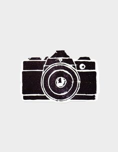 a camera sticker on a white background