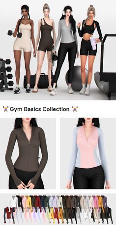 the gym basics collection is available in all sizes and colors, including women's clothing