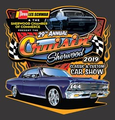 an old car show poster for the 20th annual classic car show in california, usa