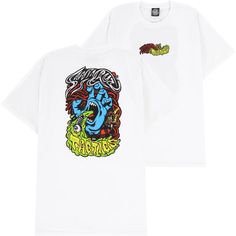 Tactics Santa Cruz Screaming Tactics T-Shirt - white White Pop Culture T-shirt With Front Print, White Graffiti Print Top For Fan Merchandise, White Graffiti Print Top For Fans, White T-shirt With Front And Back Print For Fans, White Band Merch T-shirt With Graffiti Print