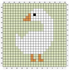 a cross stitch pattern with an image of a duck