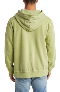 This ultracomfortable triple-ply fleece hoodie offers breathable comfort and is pigment garment dyed for a casual look. Drawstring hood Kangaroo pocket Ribbed cuffs and hem Side vents 80% cotton, 20% polyester Machine wash, dry flat Imported Comfortable Cotton Hooded Jacket With Double-lined Hood, Sporty Acid Wash Sweatshirt With Pockets, Washed Hooded Hoodie For Athleisure, Washed Athleisure Hooded Hoodie, Washed Athleisure Hoodie, Washed Long Sleeve Athleisure Hoodie, Acid Wash Sweatshirt With Pockets Relaxed Fit, Acid Wash Hoodie Sweatshirt With Pockets, Acid Wash Relaxed Fit Sweatshirt With Kangaroo Pocket