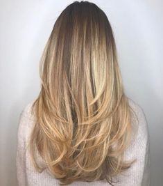 Corte de pelo largo con capas en ángulo Long Wash And Go Haircut, Long Layers Fine Hair, Blonde Long Hair With Layers, Layered Brunette Hair, Long Blended Layers Face Framing, Long Haircut, Haircut Inspo, Brunette Balayage, Chop Chop