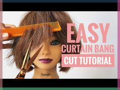 A very simple approach to cutting a strong bang with plenty of texture so you can swoosh them off the face.Ill also show you how to use a 1.25” Harry Josh Ma... Cut Bangs, Bangs Tutorial, Face Framing Bangs, Makeup Hacks Beauty Secrets, How To Cut Bangs, Bob Haircut With Bangs, Bob Haircut For Fine Hair, How To Style Bangs, Wispy Bangs