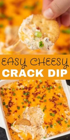 Dips Made With Sour Cream Easy Recipes, Cream Cheese Party Dips, Dip With Sour Cream And Cream Cheese, Cracked Dip Recipe, Sour Cream And Cream Cheese Recipes, Hot Dip Recipes Crockpot, Cheesy Dips Easy, Dips Using Sour Cream, Appetizers With Sour Cream