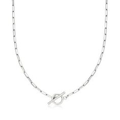 Ross-Simons - Sterling Silver 2.5mm Paper Clip Link Toggle Necklace. 18". The on-trend elements on this necklace aren't going out of style anytime soon, so get it now for a great price and wear it forever! Crafted out of sterling silver, it features 2.5mm paper clip links that secure with a toggle clasp. Sterling silver paper clip link necklace. Classic Toggle Necklace For Everyday, Classic Everyday Necklace With Toggle Clasp, Modern Toggle Necklace With Toggle Clasp For Everyday, Modern Everyday Toggle Necklace With Clasp, Modern Toggle Clasp Necklace For Everyday, Classic Everyday Toggle Necklace With Link Shape, Classic Toggle Link Necklace For Everyday, Classic Everyday Toggle Necklace With Adjustable Chain, Classic Metal Toggle Necklace For Everyday