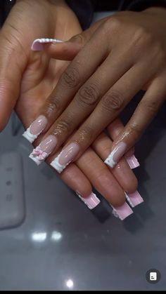 Baddie Medium Nails, Nails For 16 Birthday, White Baddie Nails, Medium French Tip Acrylic Nails, Medium Nails, French Tip Acrylic Nails