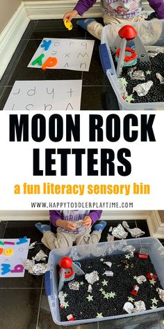 the moon rock letters are fun for kids to play with and practice letter recognitions