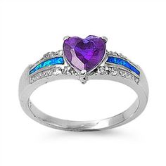 CHOOSE YOUR COLOR Simulated Amethyst Blue Simulated Opal Heart Love Ring Sterling Silver Band Purple Cubic Zirconia Female Size 7 All our silver jewelry is crafted from .925 silver also commonly referred to as sterling silver. Sterling silver is the standard for beautiful high-quality silver jewelry and can not be replicated by lower priced silver plated jewelry. It is 92.5% pure silver, mixed with alloys to add strength and durability to stand the test of time. We promise superior service which includes fast shipping, great communication, and Walmart's refund policy. Keep your fine jewelry shiny and elegant by storing it properly. Jewelry needs to be stored in a dry area, preferably away from air in a jewelry box or plastic bag. Avoid exposure to harsh chemicals. Use a polishing cloth to Purple Heart-shaped Birthstone Rings, Opal Promise Ring, Gold Jewelry Prom, Rings Pandora, Sterling Silver Promise Rings, Gem Ring, Cute Rings, Heart Love, Love Ring