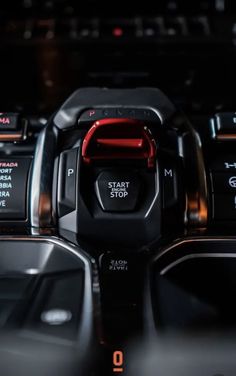 a close up view of the controls on a car