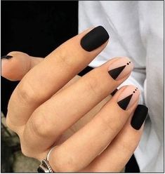 Matte Black Nails, Matte Nails Design, Minimal Nails, Gel Nail Designs, Matte Nails, Cute Acrylic Nails, Perfect Nails, Nude Nails, Trendy Nails