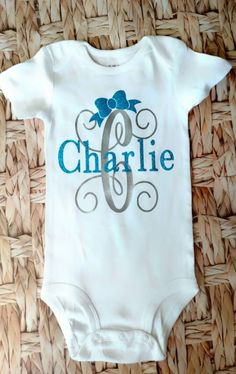 baby onesie girl monogram monogrammed girls vinyl svg personalized etsy onsies applique onesies cute cricut tee project babies custom shirts Baby Onsies Ideas, Trendy Baby Onesies, Birthday Onesie, Projets Cricut, Baby Projects