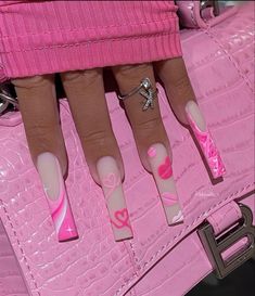 Nails for Valentine’s Day Acrylic Nail Designs Galaxy, Cute Outfit Ideas For Valentines Day, Valentine’s Day Nail Designs 2023, Valentines Nails Baddie, Valentine's Day Nail Designs Pink, Pink Vday Nails, Valentines Day Nails Baddie, Valentines Day Nails Acrylic Long, Vday Nails