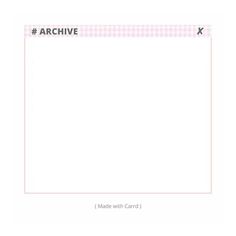 an envelope with the words archive on it and a pink checkered border around it