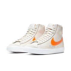 Nike Womens WMNS Blazer Mid '77 'Light Bone Orange' Light Bone/Orange Trance/White/Total Orange CZ0461-001 Nike Blazers Mid 77's, Nike Blazer Mid 77 Women, Blazer Mid 77 Vintage, Nike Blazers, Nike Blazer Mid 77, Nike Blazer Mid, Nike Blazers Mid, Nike Orange, Blazer Mid