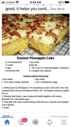 the recipe for an easy pineapple cake