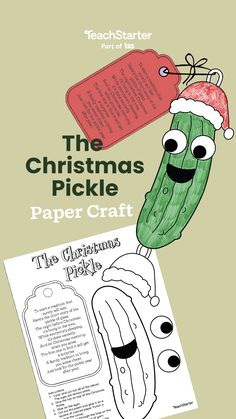 the christmas pickle paper craft for kids