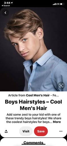 Medium Length Boy Haircuts, Boys Haircuts Medium, Boys Long Hairstyles Kids, Popular Boys Haircuts, Teen Haircuts, Boys Haircut Styles, Young Men Haircuts, Boys Hairstyles, Teen Boy Haircut