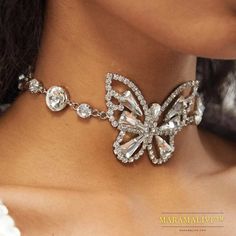 Exaggerate Butterfly Crystal Choker Necklace for Women Fashion Wedding Rhinestone Collar Necklace Party Jewelry Gift Outfits Modernos, Homecoming Jewelry, Wedding Choker Necklace, Butterfly Crystal, Cosplay Jewelry, Rhinestone Choker Necklace, Crystal Choker Necklace, Sparkly Jewelry, Choker Pendant