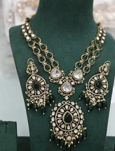 This stunning jewellery set is inspired by the iconic designer Sabyasachi and features a beautiful necklace made from brass with authentic moissanite polki kundan designer necklace set. The set is perfect for women who want to add a touch of elegance and glamour to their outfit. The brand is well-known for its unique and high-quality pieces, making this set a must-have for any jewellery collection. The set includes a necklace that is perfect for any occasion and will complement any outfit. Available in Victorian antique polish, If have any queries please ask. Traditional Chandbali Necklace With Rose Cut Diamonds, Temple Jewelry Kundan Bridal Necklace With Rose Cut Diamonds, Festive Chandbali Necklace With Rose Cut Diamonds, Festive Rose Cut Diamond Necklaces, Bollywood Style Kundan Necklace With Rose Cut Diamonds, Bollywood Bridal Kundan Necklace With Rose Cut Diamonds, Bollywood Style Bridal Necklace With Rose Cut Kundan Diamonds, Temple Style Kundan Necklace With Chandbali Rose Cut Diamonds, Bollywood Bridal Necklace With Rose Cut Diamonds And Kundan