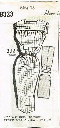 an old fashion sewing pattern from the 1950's, with instructions for how to sew