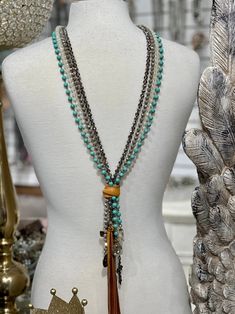 Turquoise Chain Mix Multi-Strand Necklace