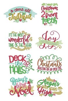 embroidery designs for christmas sayings