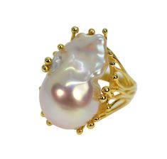 🌹 Welcome to JeansJewelryStudio! 🌹 DESCRIPTION Presented for you is a beautiful adjustable baroque pearl ring. The design features gold vermeil and a genuine baroque freshwater cultured pearl. The pearl is natural with the stunning white color and rainbow overtones, with no treatment applied after harvesting. It's not just any baroque pearl; it's near flawless, boasting a very beautiful surface, high luster, and thick nacre! The metal is fine sterling silver plated with 18K gold, making it perfect for sensitive skin. Additionally, it is adjustable and will fit most sizes. Metal: Gold vermeil, gold over 925 sterling silver, stamped S925 Size of the ring: Adjustable, fit for most sizes Pearls: 23 x 15 x 14 mm, AAA+, white with rainbow overtones, high luster and thick nacre Please refer to Freshwater Pearl Ring, Gold Vermeil Jewelry, Wedding Plan, Vermeil Jewelry, Rings For Girls, Ring For Women, Baroque Pearls, Pearl Ring, Timeless Classic