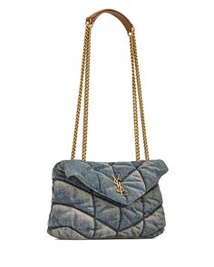 Saint Laurent Puffer Toy Bag in Denim | Bloomingdale's Denim Handbags, Toy Bags, Saint Laurent, Puffer, Pick Up, In Store, Buy Online, Handbags, Toys