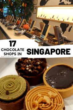 chocolate shops in singapore with text overlay that reads 17 chocolate shops in singapore,