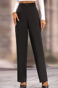 These Enchanted Elegance Long Loose Fit Straight Pants are an exquisite addition to any wardrobe. Cut in a sophisticated style with a loose fit, they are perfect for making a fashion statement. The light fabric adds a subtle air of luxury, while the straight fit ensures effortless style. Pattern type: Solid Style: Casual, Chic Features: Basic style Length: Long Material composition: 95% polyester, 5% elastane Care instructions: Machine wash cold. Tumble dry low. Imported Product measurements: S: Style Casual Chic, Leg Belt, Belted Pants, Maxi Dress Cocktail, Maxi Dress Formal, Straight Pants, Basic Style, Straight Leg Pants, Bottoms Pants