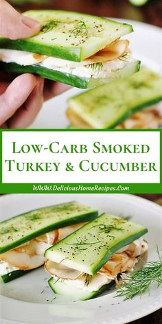 low carb smoked turkey and cucumber sandwiches