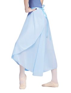 PRICES MAY VARY. Chiffon Long Sheer Wrap Skirts with Satin Tie Waist. for Dancing,Yoga,Gymnastics,Ballet,Skating,Performance etc. Single Size ,Suit for Teen Girls /Women. Skirt Length : 32.3",Waistline 43.3",Tie Length 27.5",Reference Height 59"-70.8". 7 Color Ballet Skirt for Option: Black,White,Burgundy,Light Grey,Light Blue,Navy, Pink. Hand Wash is Recommended, No Bleach, Hang Dry. Product Name:Women Long Sheer Ballet Wrap Skirts. 
 Material: Chiffon Skirt with Satin Waist Tie 
 Color:Light B Wrap Skirt Long, Ballet Wrap Skirt, Dance Skirts, Wrap Skirts, Tie Length, Dance Skirt, Blue White And Black, Tie Colors, Sheer Chiffon