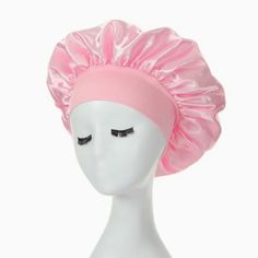 Give Yourself An Edge In The Fight With The Morning Frizzies With This Pink Satiny Sleep Cap From Linda Clay Fashions. Add Your Favorite Leave-In Conditioner To Add Moisturizing To The Mix. Women Satin Bonnet For Sleeping ~ Skin Care Routine ~ Bubble Bath ~ Hair Protection ~ Spa Day, Curly Hair ~ White Night Cap One Size Fits Most Woman Owned Dacron/Spandex Imported #Nightcaps #Satinbonnets #Sleepcap #Womanowned #Satincap Silk Sleep Cap, Silk Hair Bonnets, Sleep Hairstyles, Night Hairstyles, Afrikaanse Mode, Satin Bonnet, Hair Bonnet, Shower Caps, Hair Cover