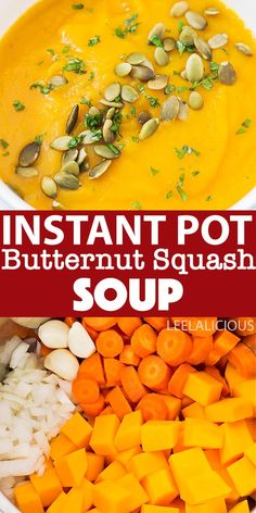 the ingredients to make instant pot butternut squash soup