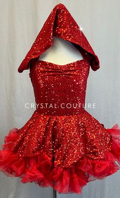 a red dress with sequins on it