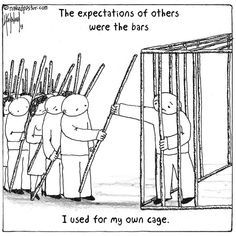 the cartoon shows people in jail with bars