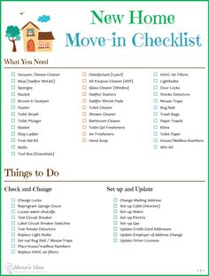 the new home move in checklist