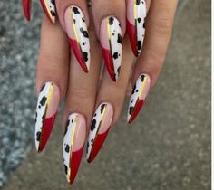 Nails With Red, Stiletto Nails Designs, Her Nails, Disney Nails, Luxury Nails, Pretty Acrylic Nails, Chic Nails, Dope Nails