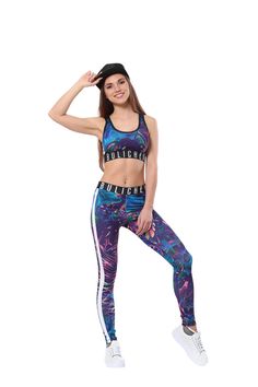 Cosmos print leggings - Galactic leggings - Universe print leggings - Planet leggings - White stripe - Violet Blue - Colorful Bright - Designer Sports  Bright print BEYOND top is made to nail your sport goals !  All-over special designed print  Elastic band with BULICHEV logo Close-cut bodycon fit Machine wash 89% Polyester, 11% Elastane Bleu Violet, Legging Outfits, Womens Leggings, Print Leggings, All Over, Outfits With Leggings, Printed Leggings, Cosmos, Women's Leggings